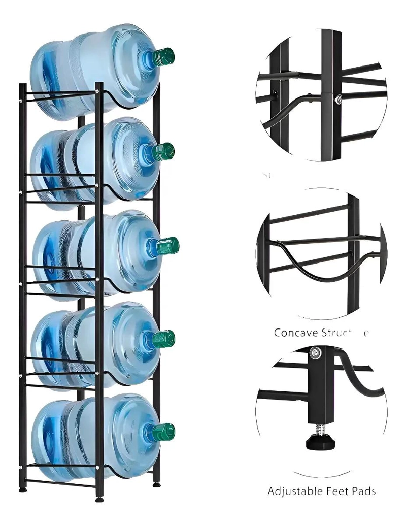 ESTANTE ORGANIZADOR VERTICAL PARA 5 BIDONES DE AGUA DE 20 LITROS - 1