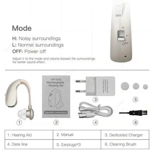 AUDIFONO RECARGABLE AJUSTABLE PARA MEJORAR LA AUDICION - 8
