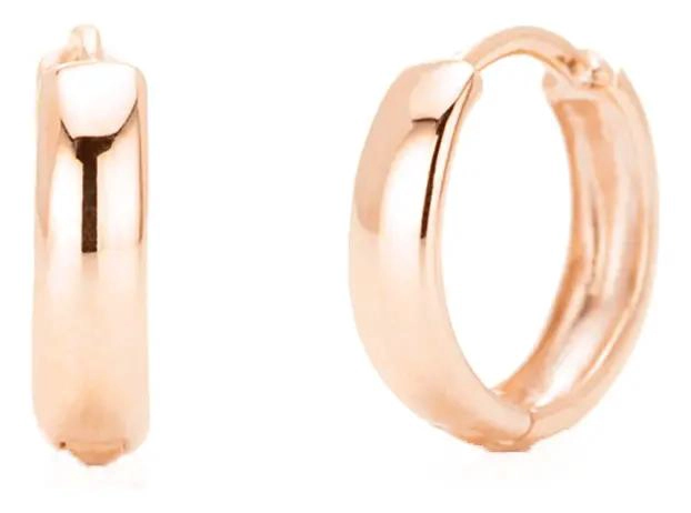 ARGOLLAS HUGGIES DE PLATA 925 CHAPADAS EN ORO ROSADO - 1