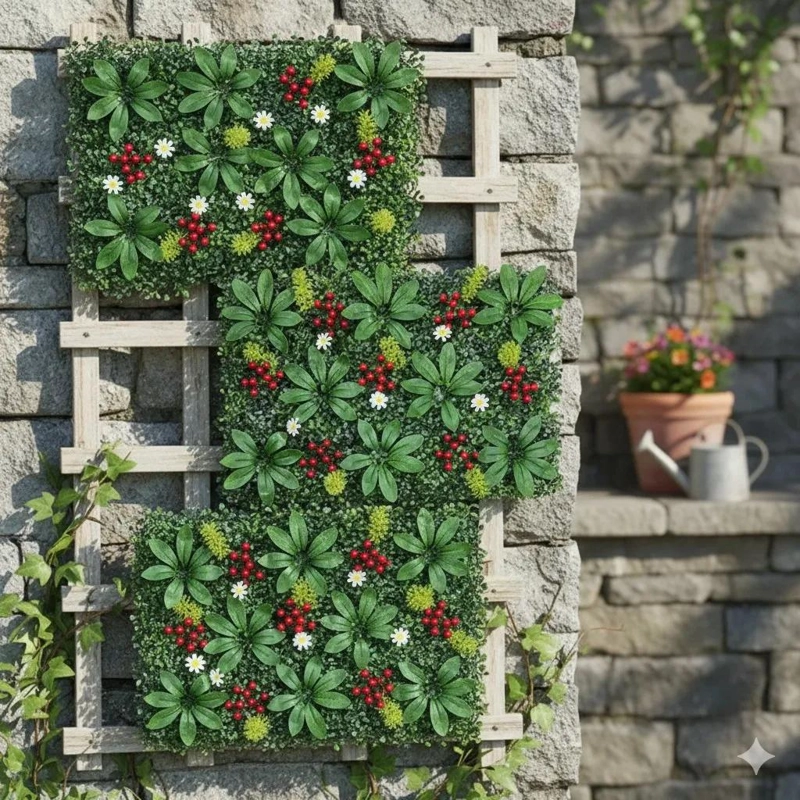 JARDIN VERTICAL ARTIFICIAL DE PLANTAS 60X40 CM PARA DECORACION - 2