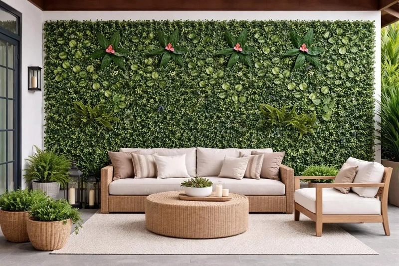 JARDIN VERTICAL ARTIFICIAL DE PLANTAS 60X40 CM PARA DECORACION - 5