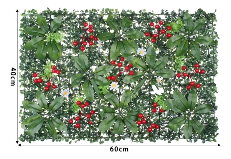 JARDIN VERTICAL ARTIFICIAL DE PLANTAS 60X40 CM PARA DECORACION - 7