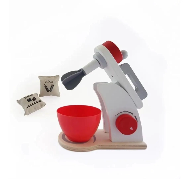 BATIDORA DE MADERA PARA JUEGOS DE COCINA INFANTIL - 1