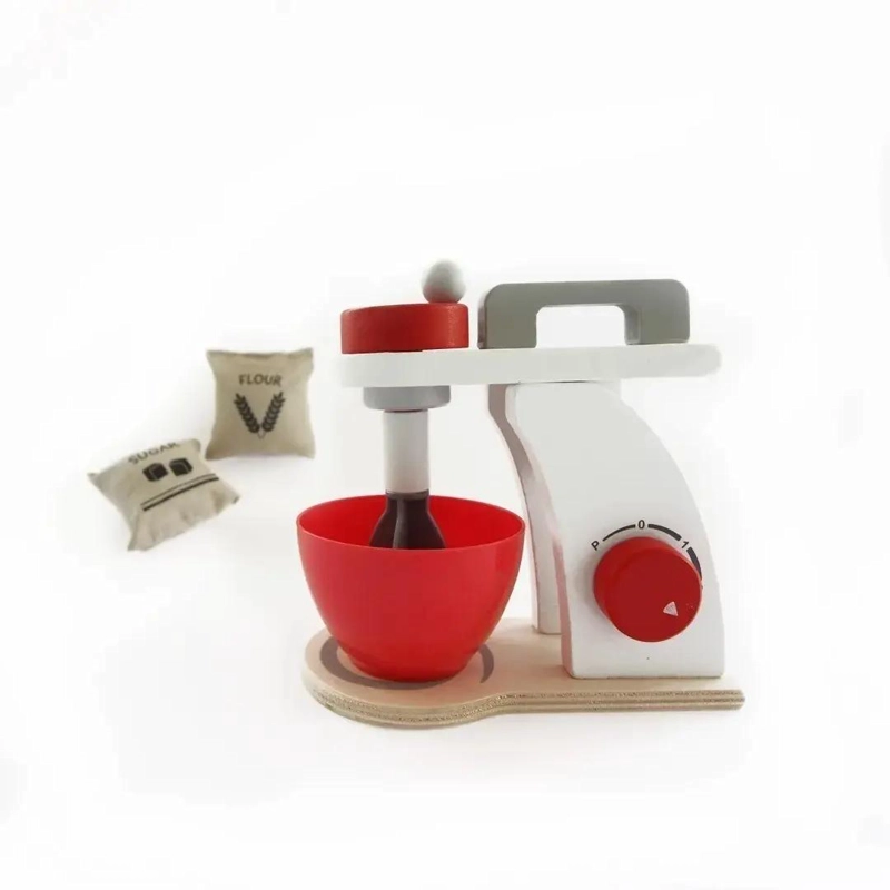 BATIDORA DE MADERA PARA JUEGOS DE COCINA INFANTIL - 2