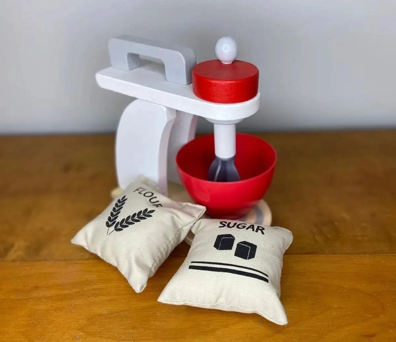 BATIDORA DE MADERA PARA JUEGOS DE COCINA INFANTIL - 3
