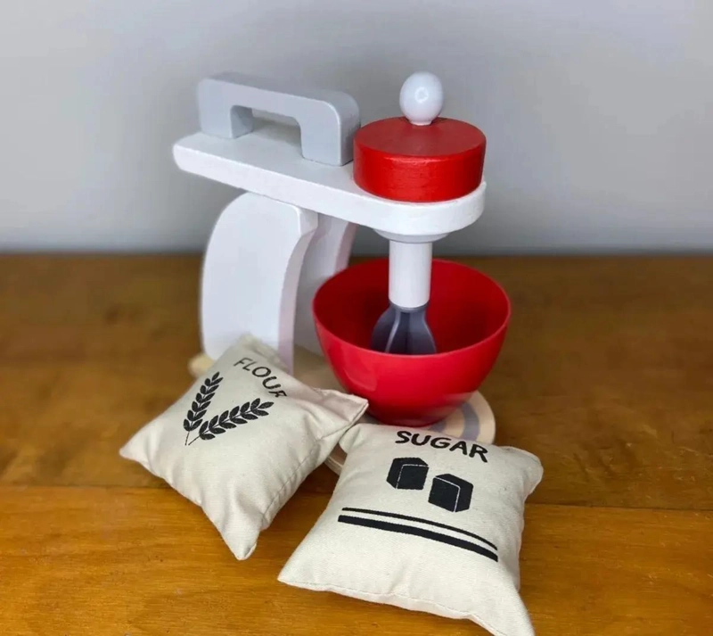 BATIDORA DE MADERA PARA JUEGOS DE COCINA INFANTIL - 4