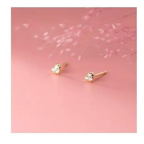 AROS DE CORAZON MINIATURA EN PLATA LEY 925 PARA MUJER - 2