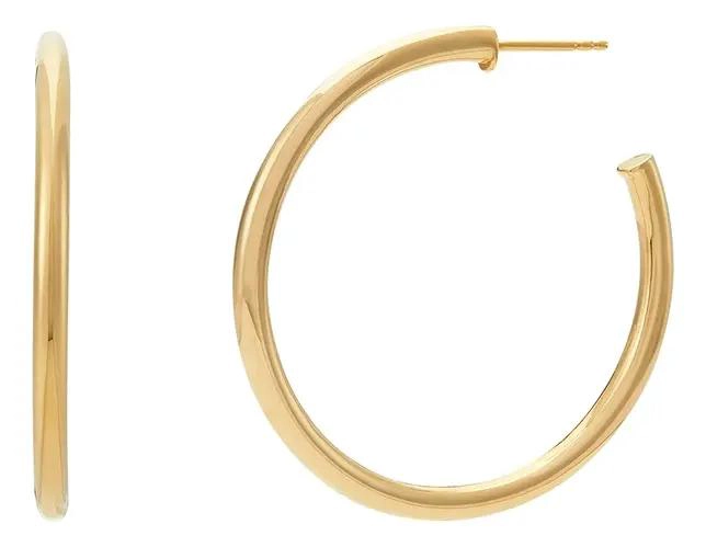 ARGOLLAS DORADAS DE PLATA 925 CHAPADAS EN ORO 18K DE 40 MM - 5