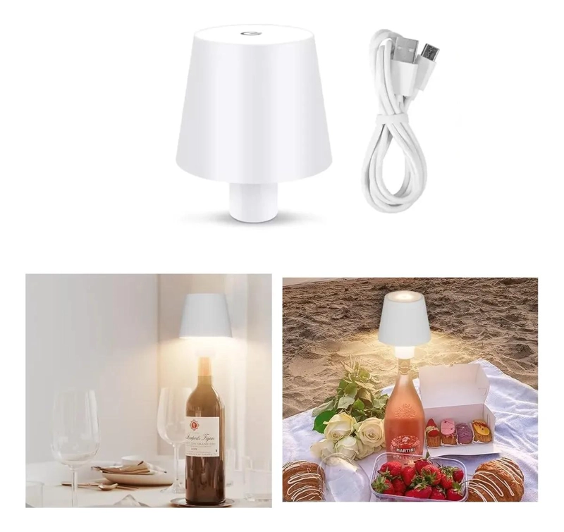LAMPARA LED INALAMBRICA PARA BOTELLAS CON TRES TONOS DE LUZ - 1