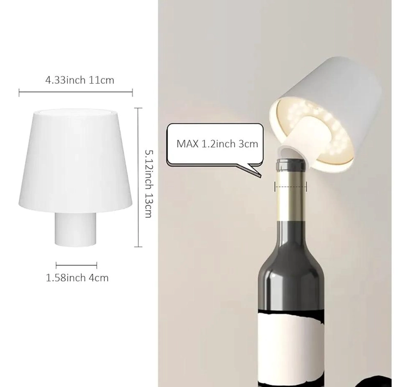 LAMPARA LED INALAMBRICA PARA BOTELLAS CON TRES TONOS DE LUZ - 2