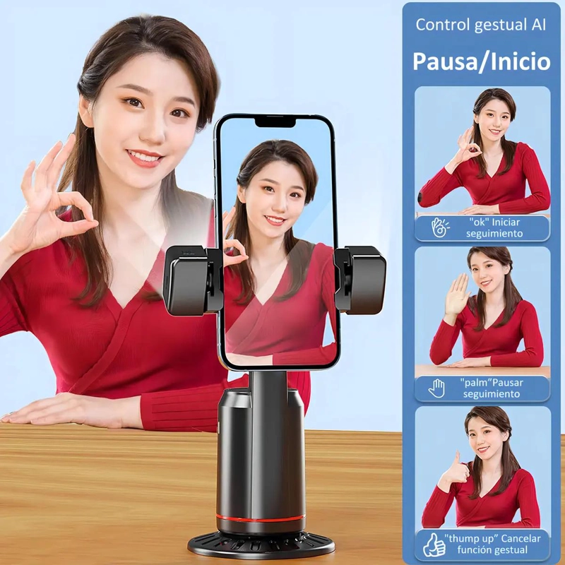 ESTABILIZADOR DE CELULAR CON SEGUIMIENTO AUTOMATICO Y LUCES - 6
