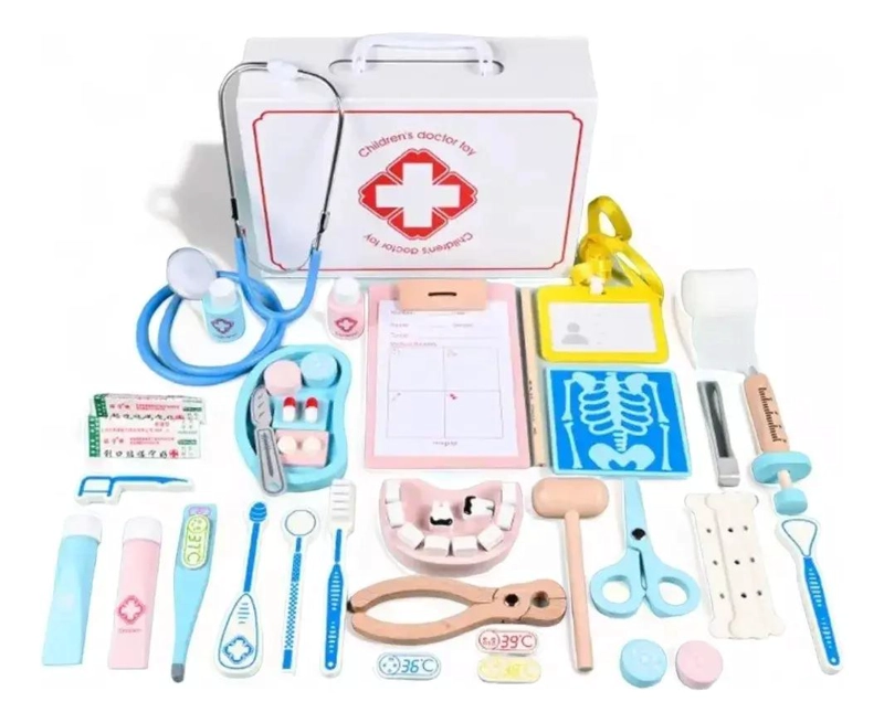 JUEGO DE ROLES ME DICO DE MADERA PARA NIÑOS CON 42 ACCESORIOS - 1