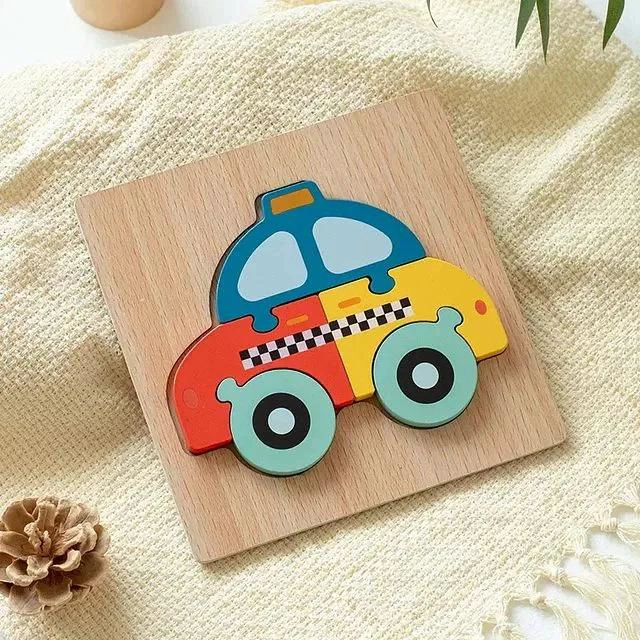 SET DE 6 ROMPECABEZAS DE MADERA 3D PARA NIÑOS - 3