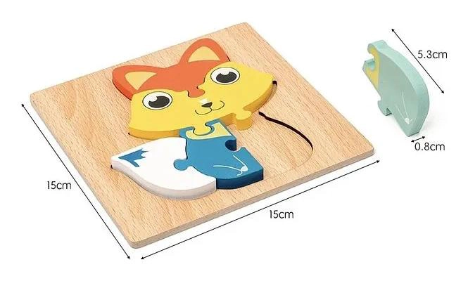 SET DE 6 ROMPECABEZAS DE MADERA 3D PARA NIÑOS - 4