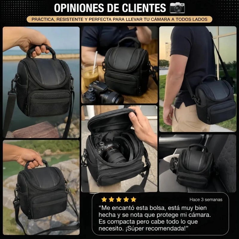 ESTUCHE ACOLCHADO PARA CAMARA FOTOGRAFICA CON COMPARTIMENTOS - 2