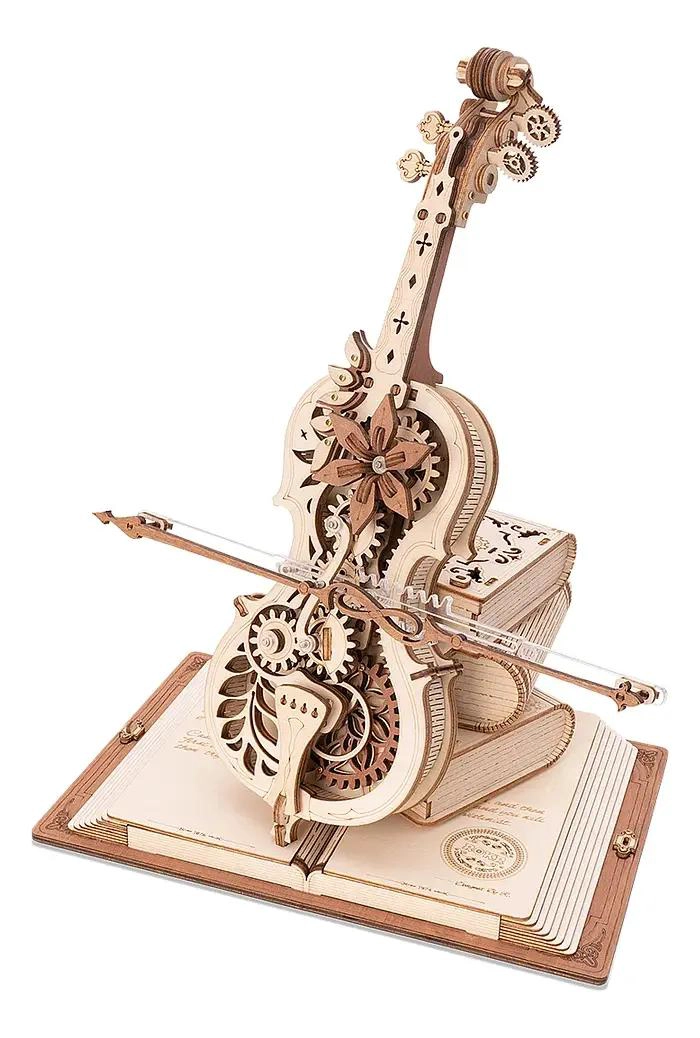 PUZZLE 3D DE MADERA VIOLONCHELO MUSICAL PARA ARMAR - 1