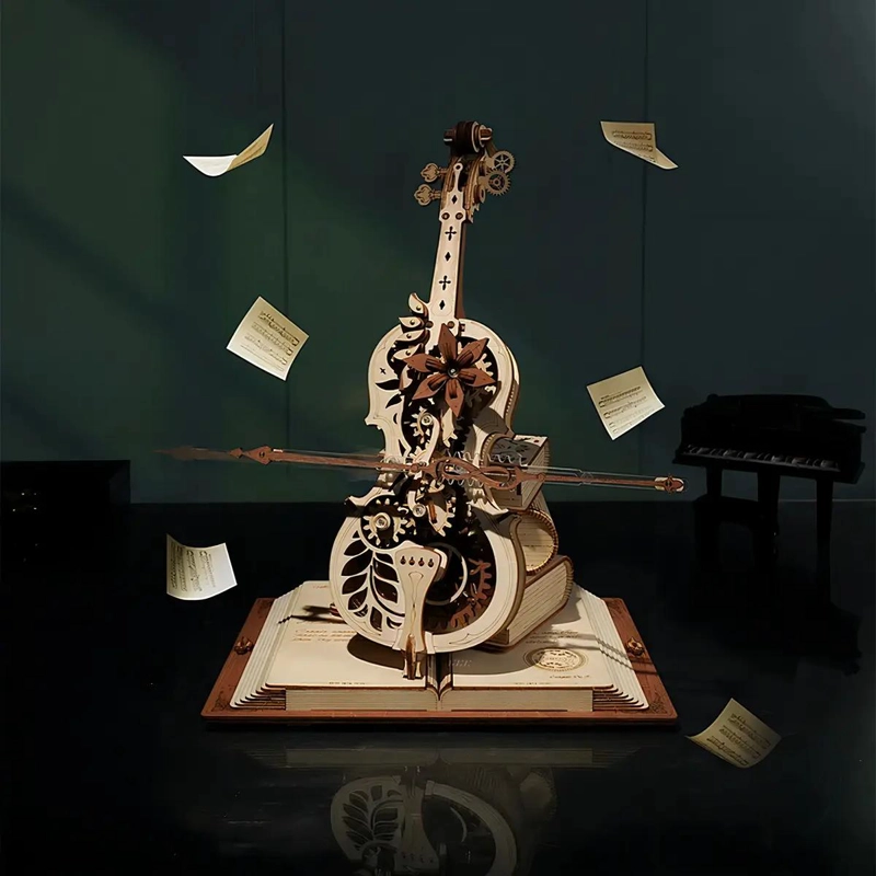 PUZZLE 3D DE MADERA VIOLONCHELO MUSICAL PARA ARMAR - 3