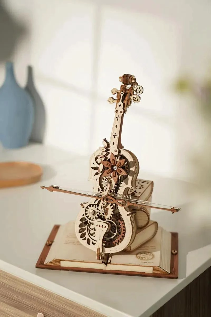PUZZLE 3D DE MADERA VIOLONCHELO MUSICAL PARA ARMAR - 6