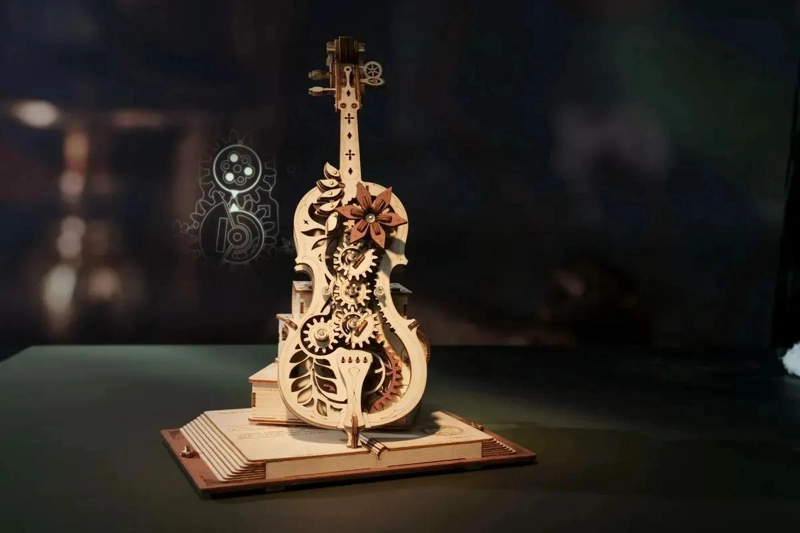 PUZZLE 3D DE MADERA VIOLONCHELO MUSICAL PARA ARMAR - 7