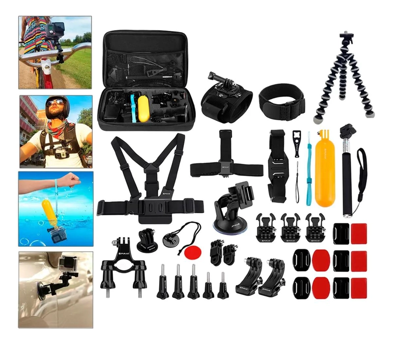 KIT COMPLETO DE ACCESORIOS PARA CAMARAS DE ACCION 28 PIEZAS - 1