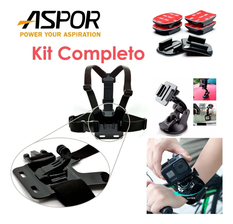 KIT COMPLETO DE ACCESORIOS PARA CAMARAS DE ACCION 28 PIEZAS - 9
