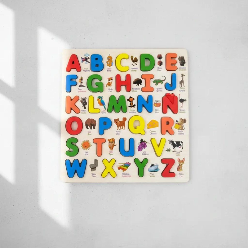 PUZLE DIDACTICO DE MADERA BILINGÜE PARA NIÑOS - 3
