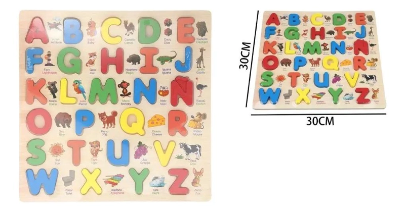 PUZLE DIDACTICO DE MADERA BILINGÜE PARA NIÑOS - 5