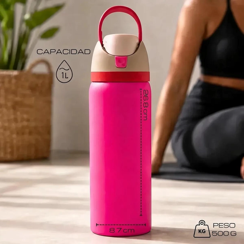 BOTELLA TE RMICA DE ACERO INOXIDABLE 1000ML PARA BEBIDAS - 2