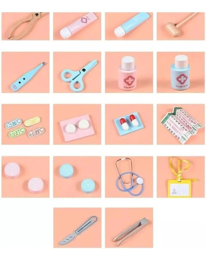 JUEGO DE ROLES ME DICO CON 42 PIEZAS DE MADERA PARA NIÑOS - 6