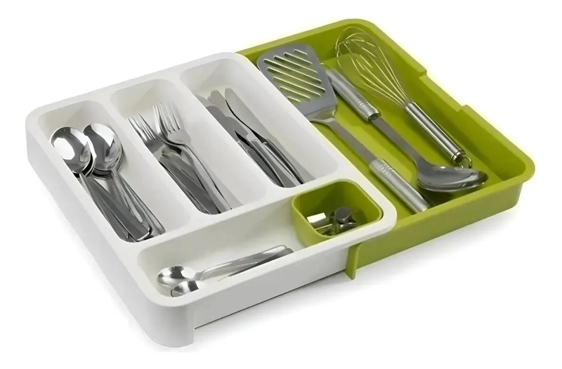 ORGANIZADOR RECTANGULAR EXTENSIBLE PARA CUBIERTOS DE PLASTICO - 1
