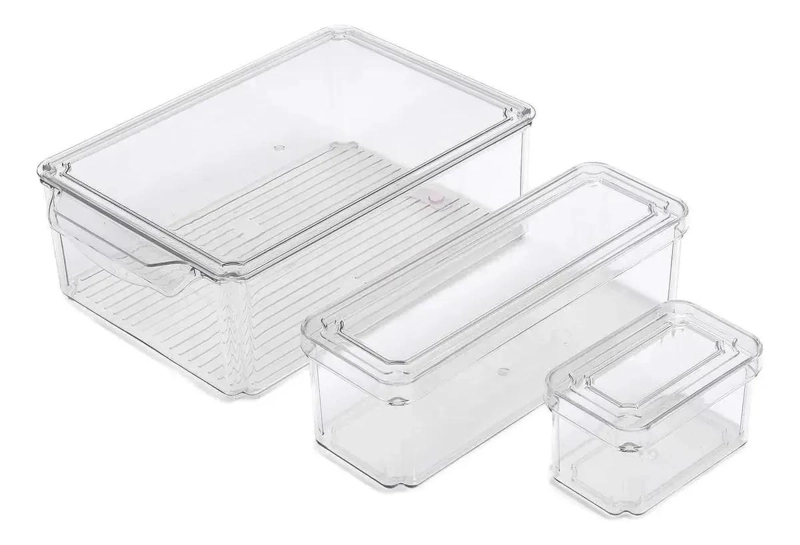 SET DE 7 CONTENEDORES ORGANIZADORES PARA REFRIGERADOR Y COCINA - 2