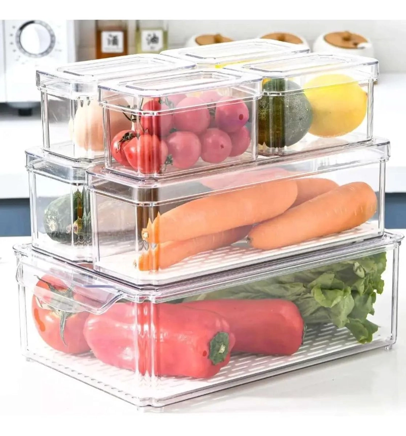 SET DE 7 CONTENEDORES ORGANIZADORES PARA REFRIGERADOR Y COCINA - 7