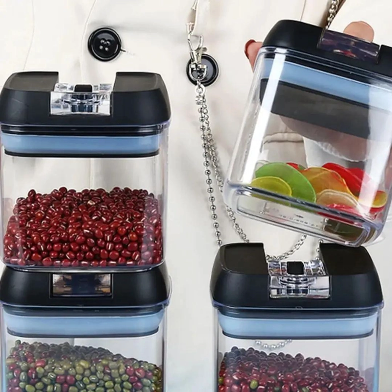 SET DE 7 CONTENEDORES HERME TICOS APILABLES PARA ALIMENTOS - 10