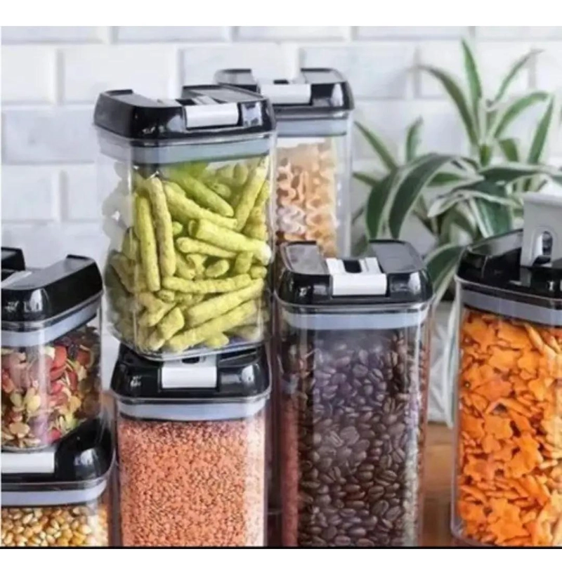 SET DE 7 CONTENEDORES HERME TICOS APILABLES PARA ALIMENTOS - 7