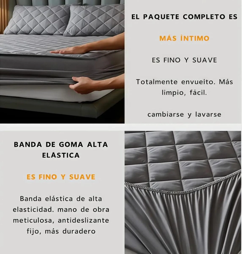 CUBRECOLCHON IMPERMEABLE KING CON FUNDAS DE ALMOHADA - 6