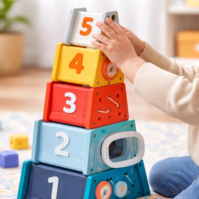 JUGUETE DIDACTICO APILABLE PARA EL DESARROLLO INFANTIL - 4