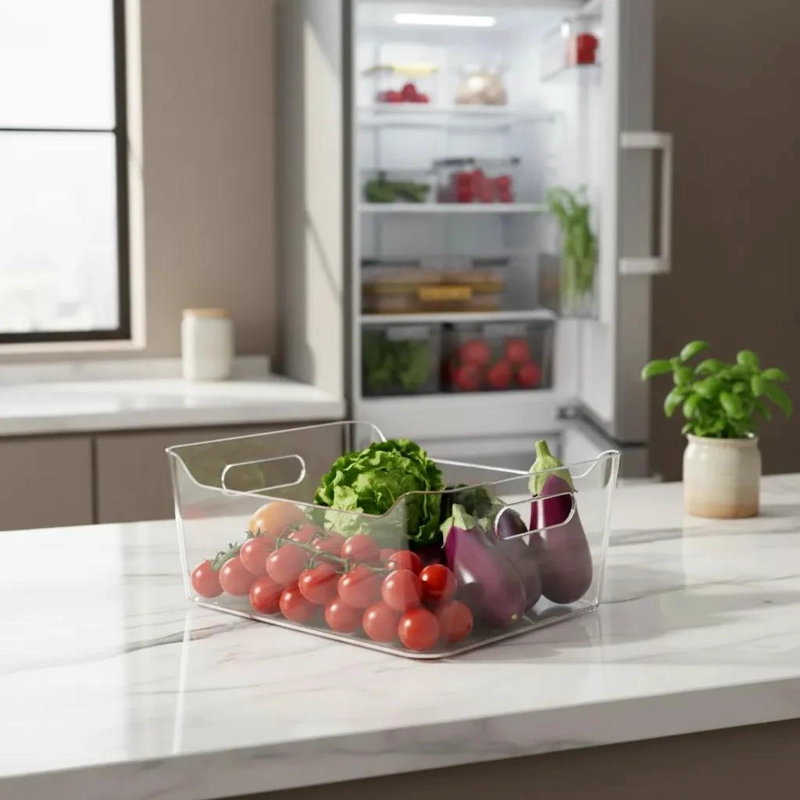 CAJA ORGANIZADORA TRANSPARENTE PARA REFRIGERADOR DE 30 CM - 3