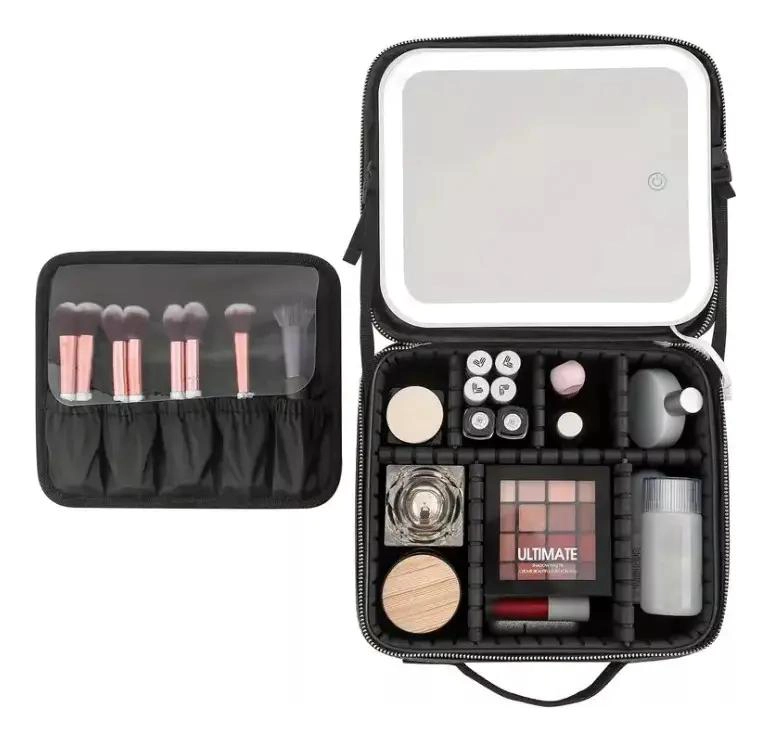 ORGANIZADOR DE MAQUILLAJE CON ESPEJO LED Y DISEÑO IMPERMEABLE - 2