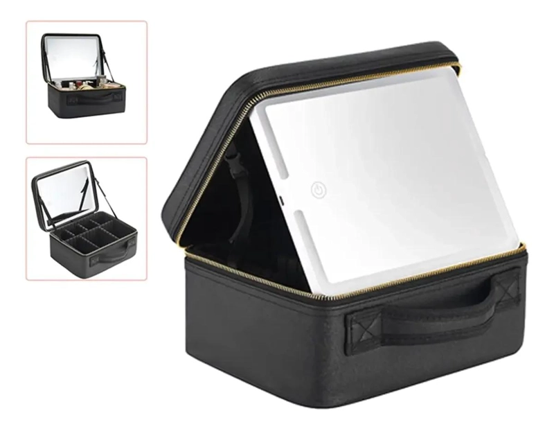 ORGANIZADOR DE MAQUILLAJE CON ESPEJO LED Y DISEÑO IMPERMEABLE - 3
