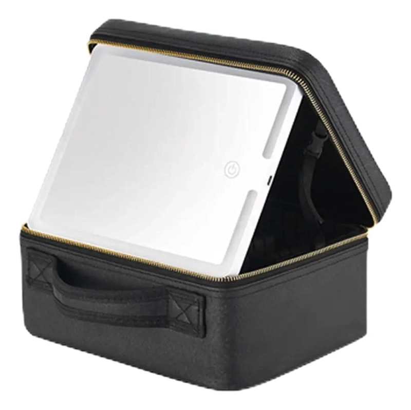 ORGANIZADOR DE MAQUILLAJE CON ESPEJO LED Y DISEÑO IMPERMEABLE - 4