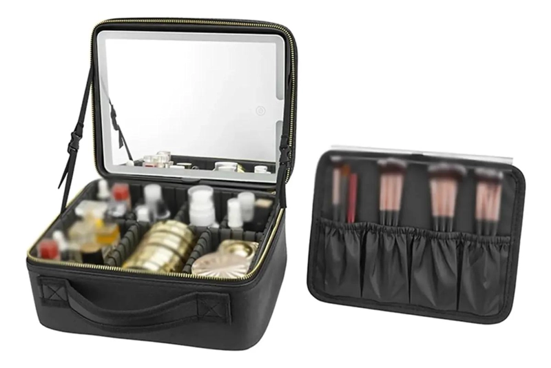 ORGANIZADOR DE MAQUILLAJE CON ESPEJO LED Y DISEÑO IMPERMEABLE - 5