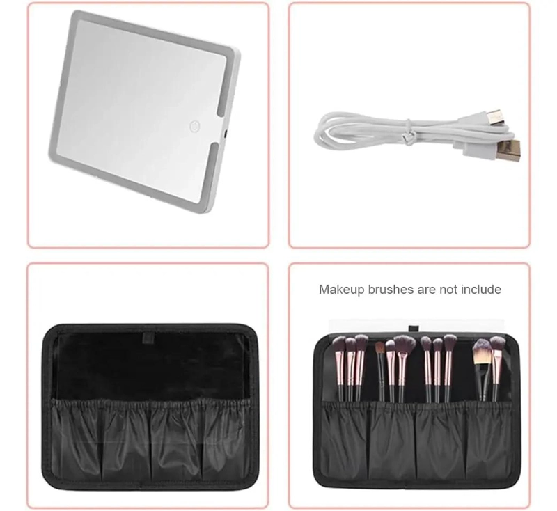 ORGANIZADOR DE MAQUILLAJE CON ESPEJO LED Y DISEÑO IMPERMEABLE - 6