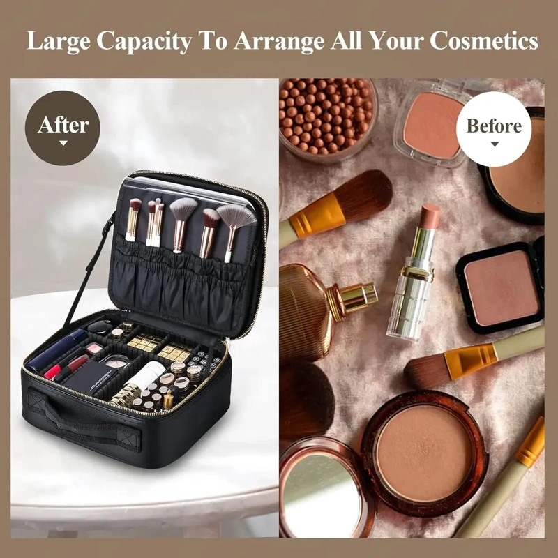 ORGANIZADOR DE MAQUILLAJE CON ESPEJO LED Y DISEÑO IMPERMEABLE - 8