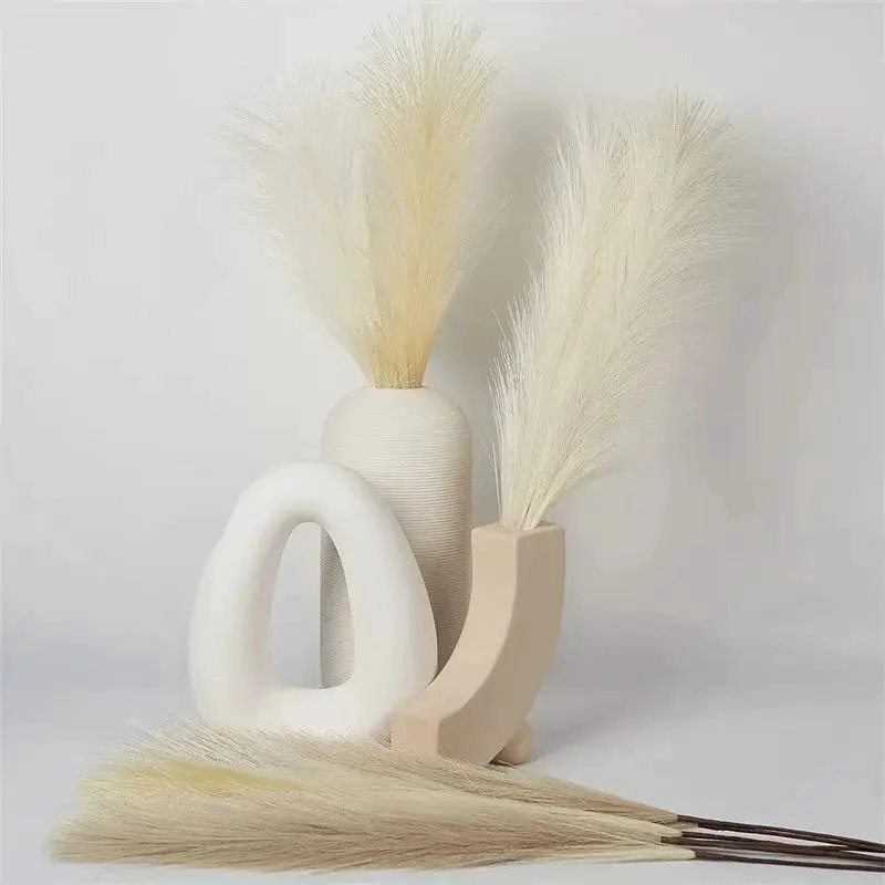 FLORERO DECORATIVO COLA DE ZORRO BOHO 1.1M BLANCO - 3