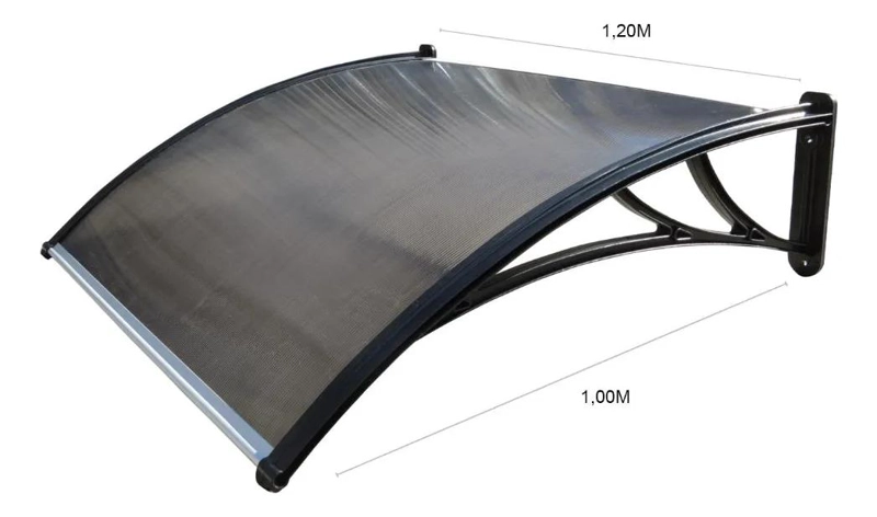 ALERO CURVO DE POLICARBONATO BRONCE 1,00X1,20 MTS - 2