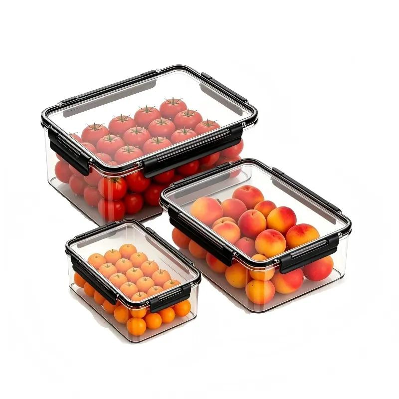 SET DE 3 CAJAS ORGANIZADORAS DE PLASTICO PARA ALIMENTOS - 1