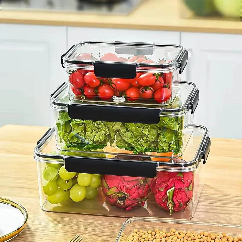 SET DE 3 CAJAS ORGANIZADORAS DE PLASTICO PARA ALIMENTOS - 3