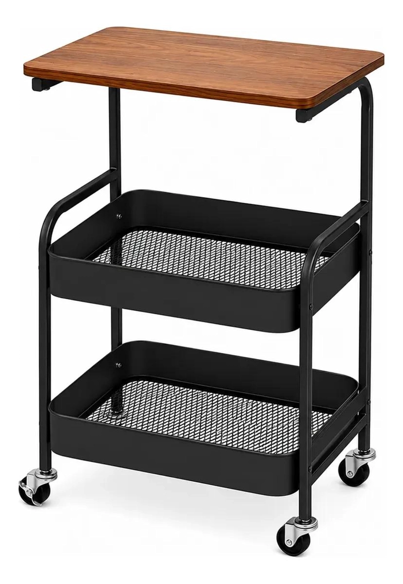 CARRITO ORGANIZADOR MULTIFUNCIONAL 3 NIVELES CON MADERA - 1