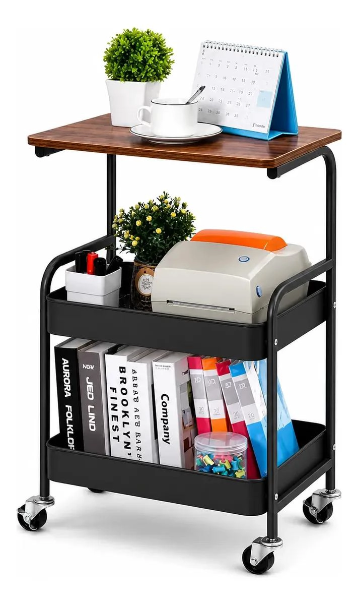 CARRITO ORGANIZADOR MULTIFUNCIONAL 3 NIVELES CON MADERA - 3