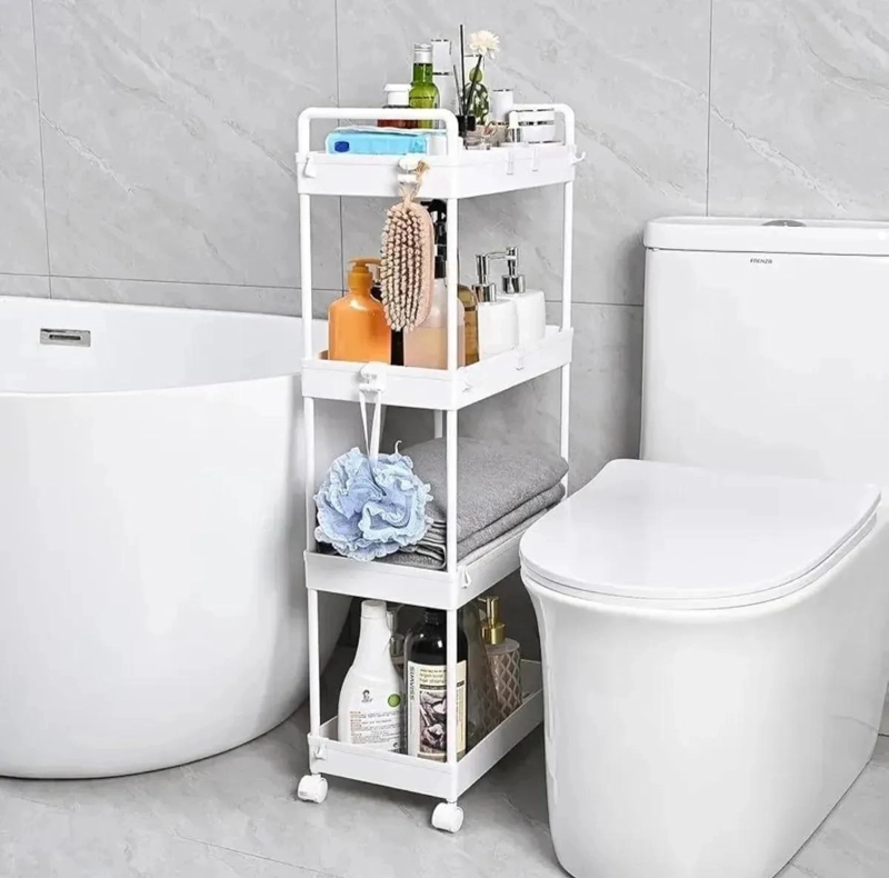 CARRITO ORGANIZADOR DE 4 NIVELES CON RUEDAS COLOR BLANCO - 2